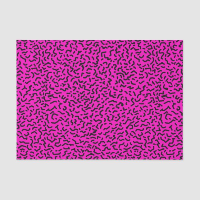 80's/90's Hot Pink Wiggly Retro Tissue Paper (Front)
