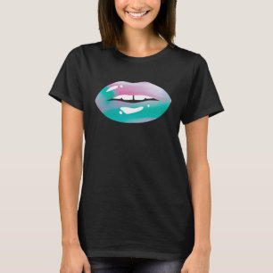 80s & 90s motto kissing mouth pastel lips vintage T-Shirt
