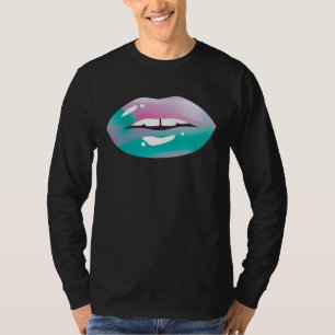 80s & 90s motto kissing mouth pastel lips vintage T-Shirt