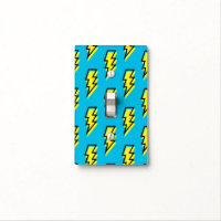 80's/90's Neon Blue Yellow Lightning Bolt Pattern