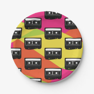 80s 90s Neon Tween Birthday Party Paper Plates