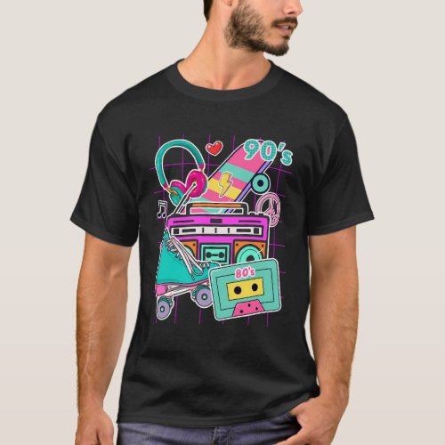 80S 90S Party Elements _ Pop _ Music Cassette T_Shirt