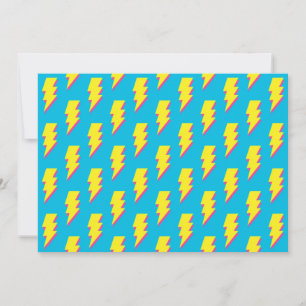 80's/90's Pattern Fun Blue Yellow Bolt Neon Retro Invitation