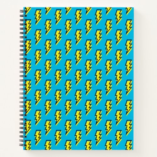 80s90s Retro Blue Yellow Lightning Bolt Pattern Notebook
