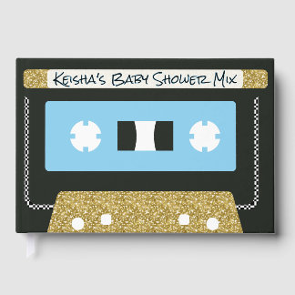 80s 90s Retro Cassette Tape Guest Book | Baby Blue