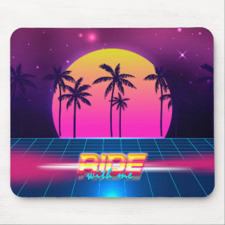 80's 90's Retro Futuristic Style Mouse Pad