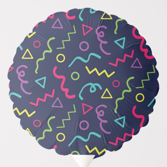 80s 90s Retro Neon Memphis Birthday Party  Balloon (Front)