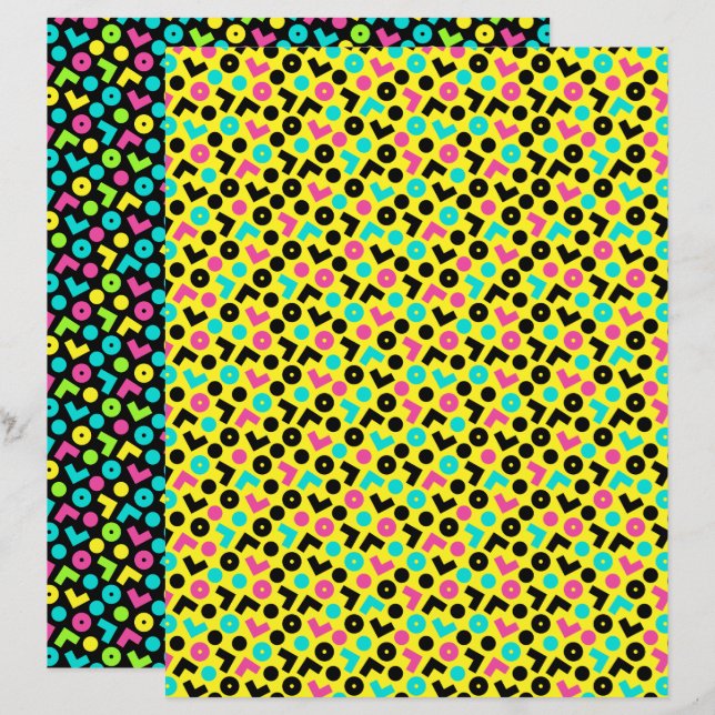 80's/90's Retro Neon Pattern (Front/Back)