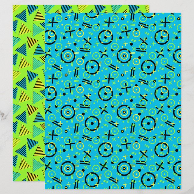 80's/90's Retro Neon Pattern (Front/Back)