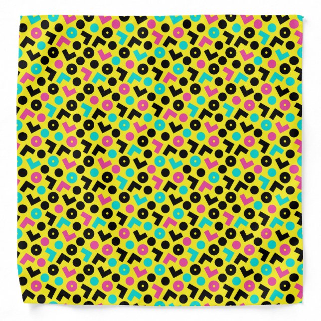 80's/90's Retro Neon Pattern Bandana (Front)