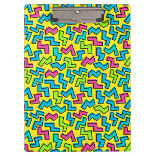80's/90's Retro Neon Pattern Clipboard