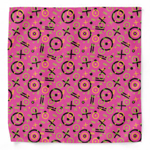80's/90's Retro Neon Pink Doodle Pattern Bandana