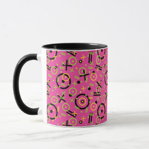 80's/90's Retro Neon Pink Doodle Pattern Mug