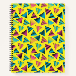 80's/90's Retro Neon Yellow Triangles Pattern Notebook