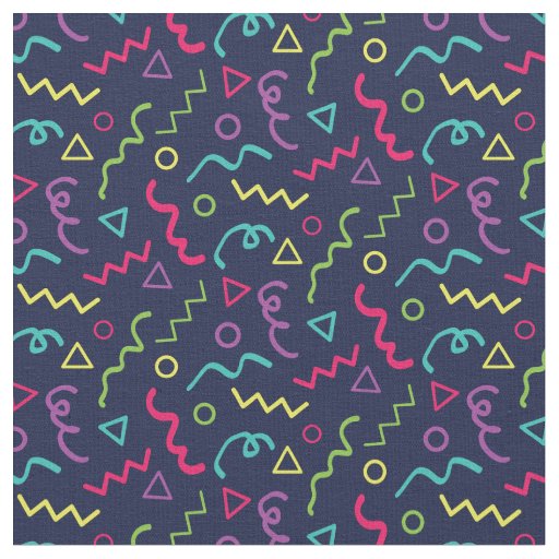 80s 90s retro party neon Memphis pattern Fabric