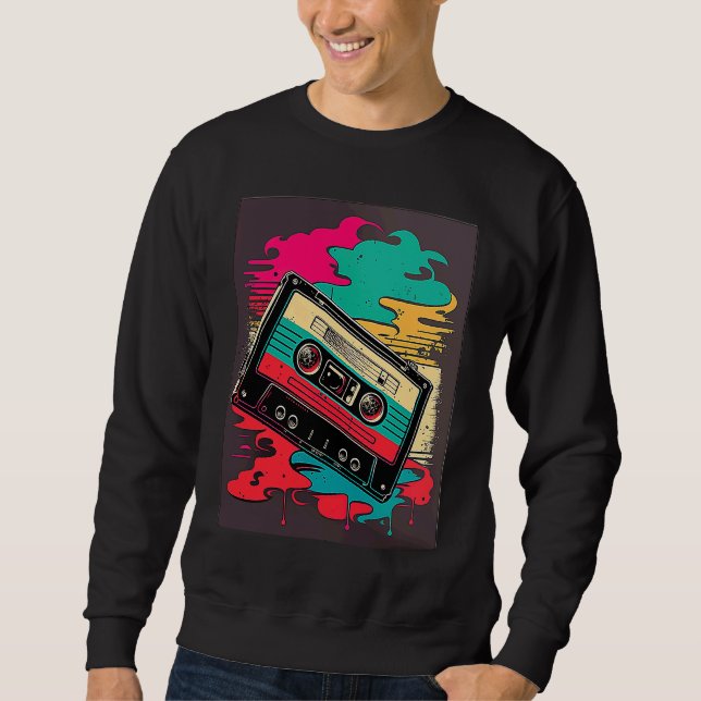 80s 90s retro vintage cassette sweatshirt (Front)