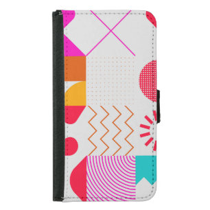 80s-90s Trendy Geometric Background Samsung Galaxy S5 Wallet Case
