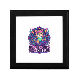 80s Aerobics Neon Cat Funny Cat Lover Design - 80s Gift Box