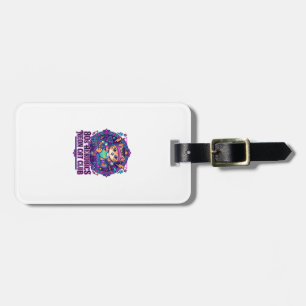 80s Aerobics Neon Cat Funny Cat Lover Design - 80s Luggage Tag