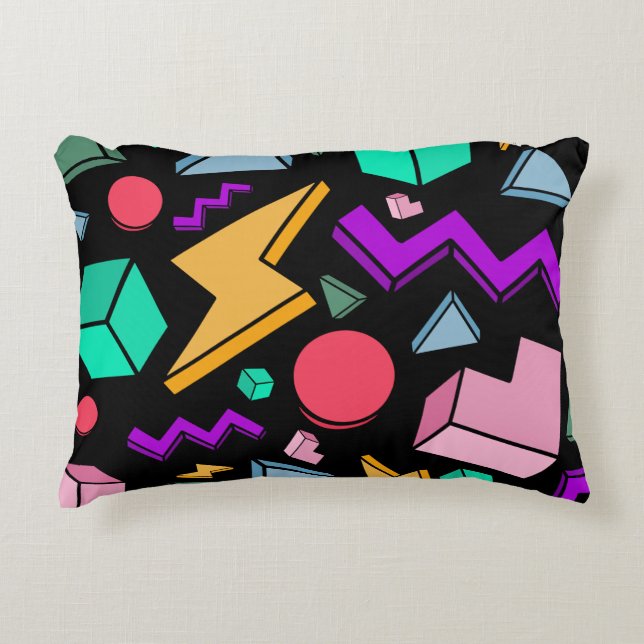 80s Aesthetic Vintage Retro Accent Pillow (Front)