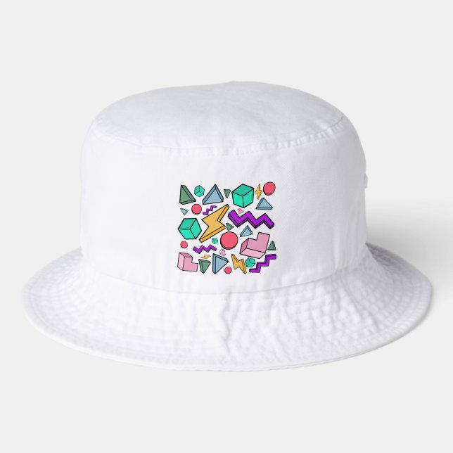 80s Aesthetic Vintage Retro Bucket Hat (Front)