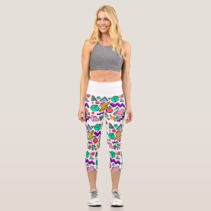80s Aesthetic Vintage Retro Capri Leggings