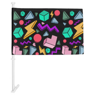 80s Aesthetic Vintage Retro Car Flag