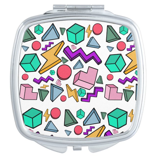 80s Aesthetic Vintage Retro Compact Mirror (Front)