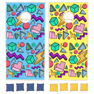 80s Aesthetic Vintage Retro Cornhole Set