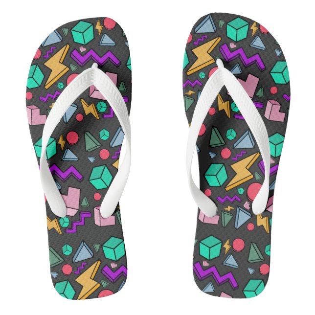 80s Aesthetic Vintage Retro Flip Flops (Footbed)