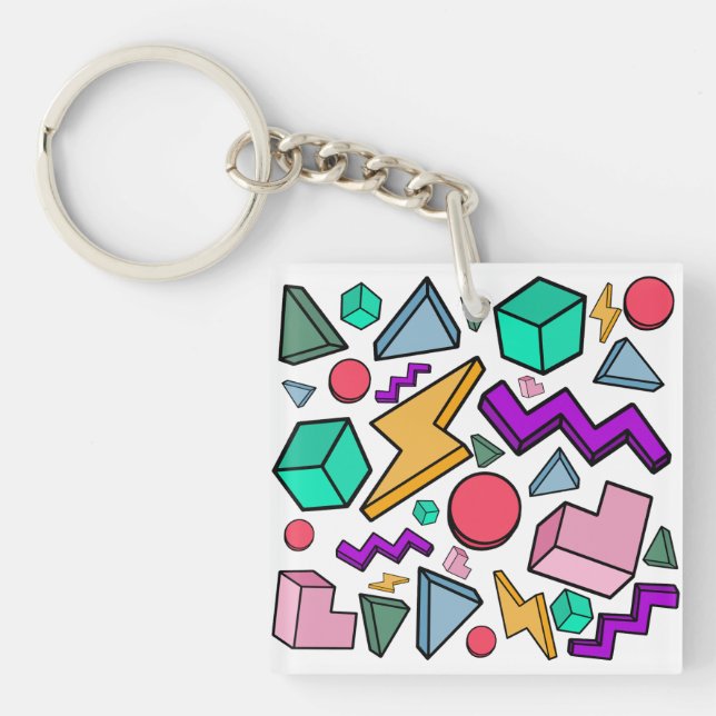 80s Aesthetic Vintage Retro Keychain (Front)
