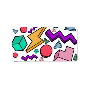 80s Aesthetic Vintage Retro Label