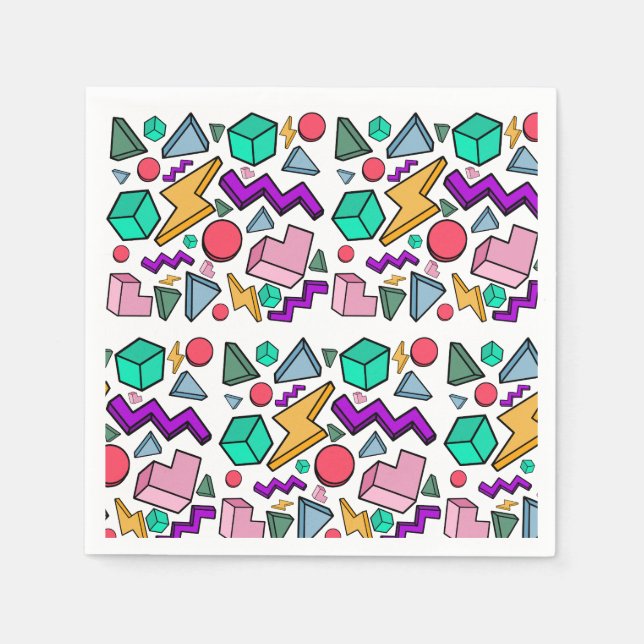 80s Aesthetic Vintage Retro Napkins (Front)