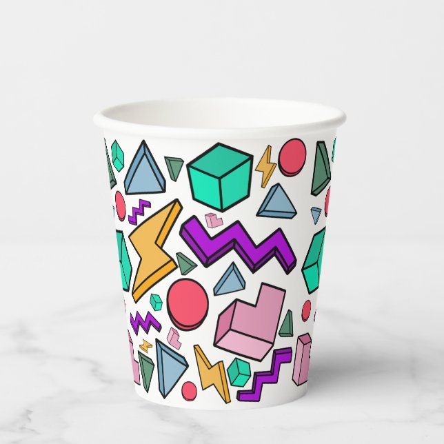 80s Aesthetic Vintage Retro Paper Cups (Front)