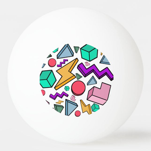 80s Aesthetic Vintage Retro Ping Pong Ball (Front)