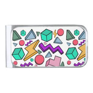 80s Aesthetic Vintage Retro Silver Finish Money Clip