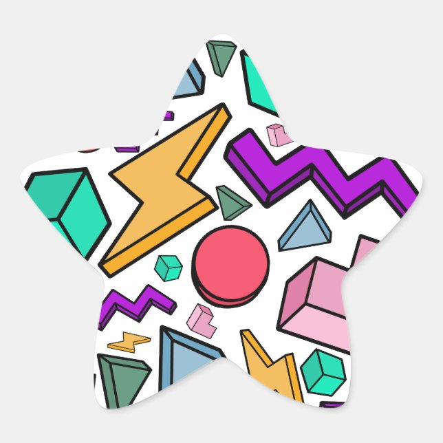 80s Aesthetic Vintage Retro Star Sticker (Front)