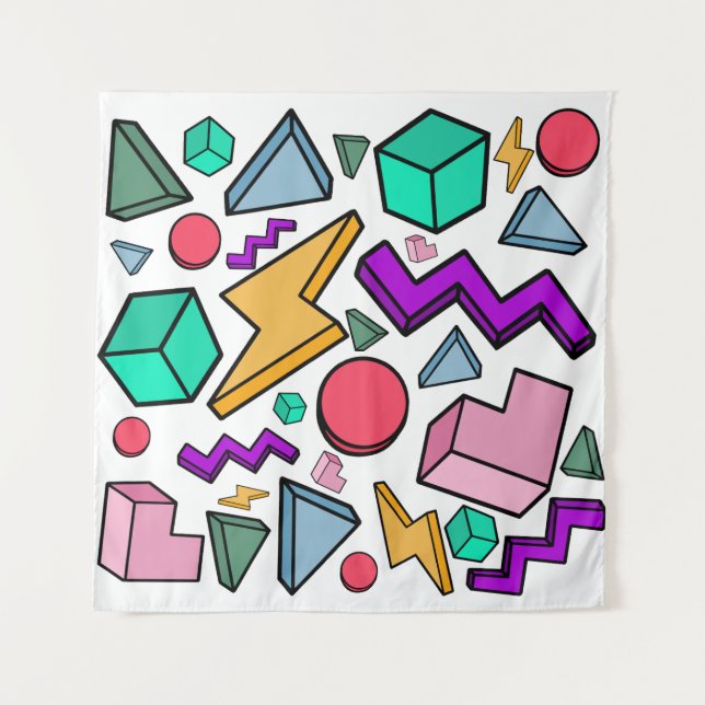 80s Aesthetic Vintage Retro Tapestry (Front)