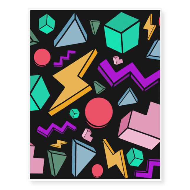 80s Aesthetic Vintage Retro Temporary Tattoos (Front)
