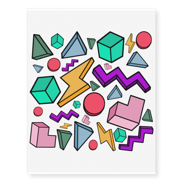 80s Aesthetic Vintage Retro Temporary Tattoos (Front)