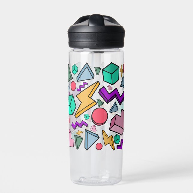 80s Aesthetic Vintage Retro Water Bottle (Front)