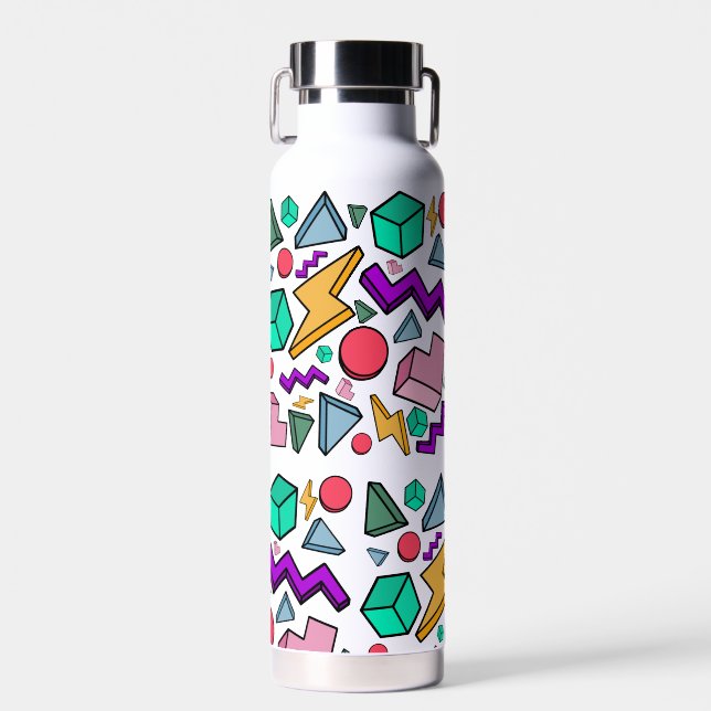 80s Aesthetic Vintage Retro Water Bottle (Front)