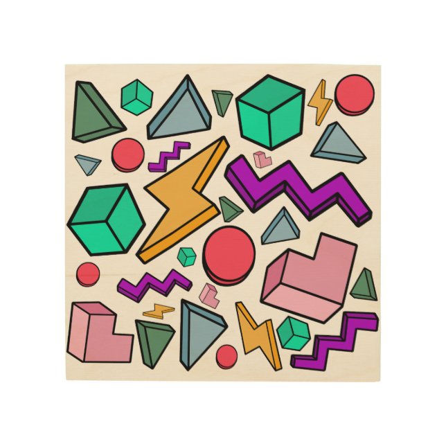 80s Aesthetic Vintage Retro Wood Wall Art (Front)