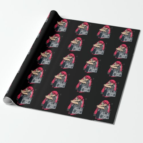 80s and 90s Hip Hop Music Girl Cassette Radio Wrapping Paper