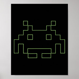 80s Arcade Game Retro Space Alien Invaders Gamer Poster