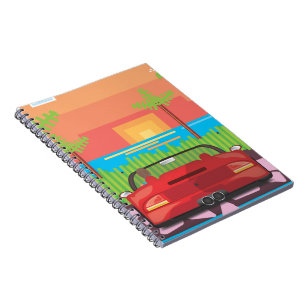 80s Arcade Sports Car Notebook