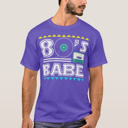 80s Babe Retro Cassette Vinyl Record Graphic Birth T_Shirt