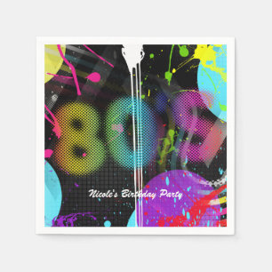 80's Bash Retro Rainbow Splash Birthday Party Paper Napkins