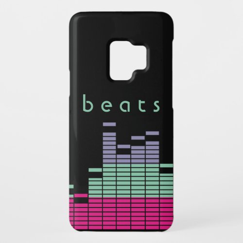 80s beat music wave vintage art teal pink purple C Case_Mate Samsung Galaxy S9 Case