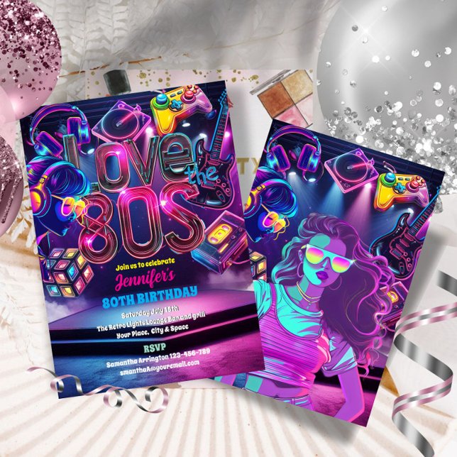 80s birthday invitations back to the 80s 1980s (Creator Uploaded)
